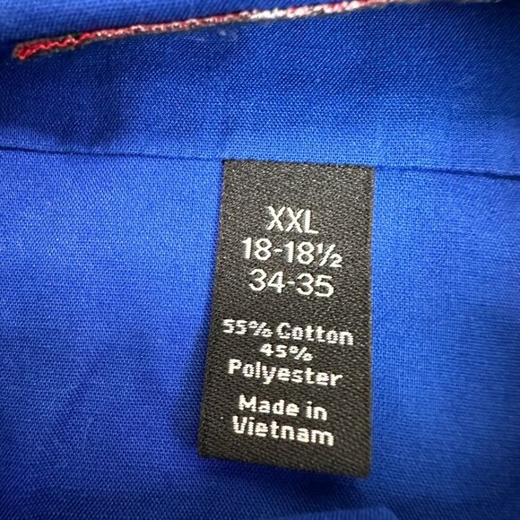 J. Ferrar Mens Slim Fit Stretch Blue Long Sleeve Button-Up Shirt XXL - Picture 5 of 10